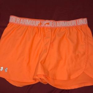 Orange under armour shorts